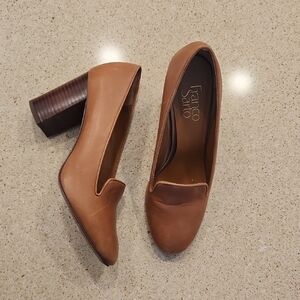 Franco Sarto Women's Adeline Brown Block Heel Loafers